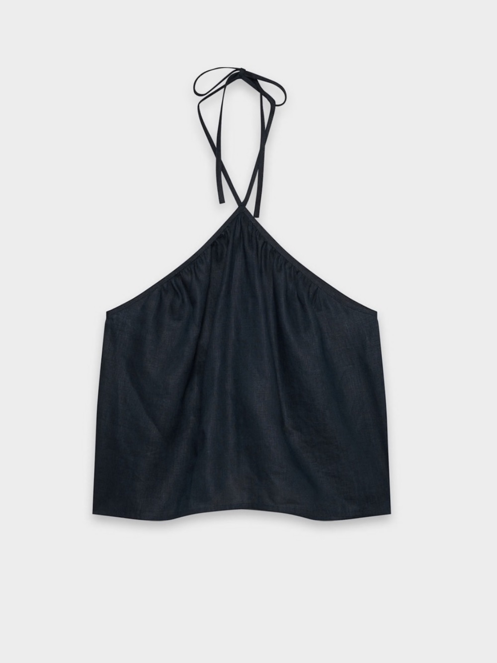 Aritzia Acropolis Navy Linen Halter Camisole